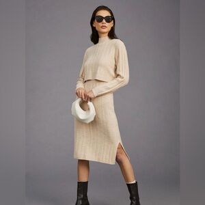 Current Air Twofer Cream Sweater Dress
